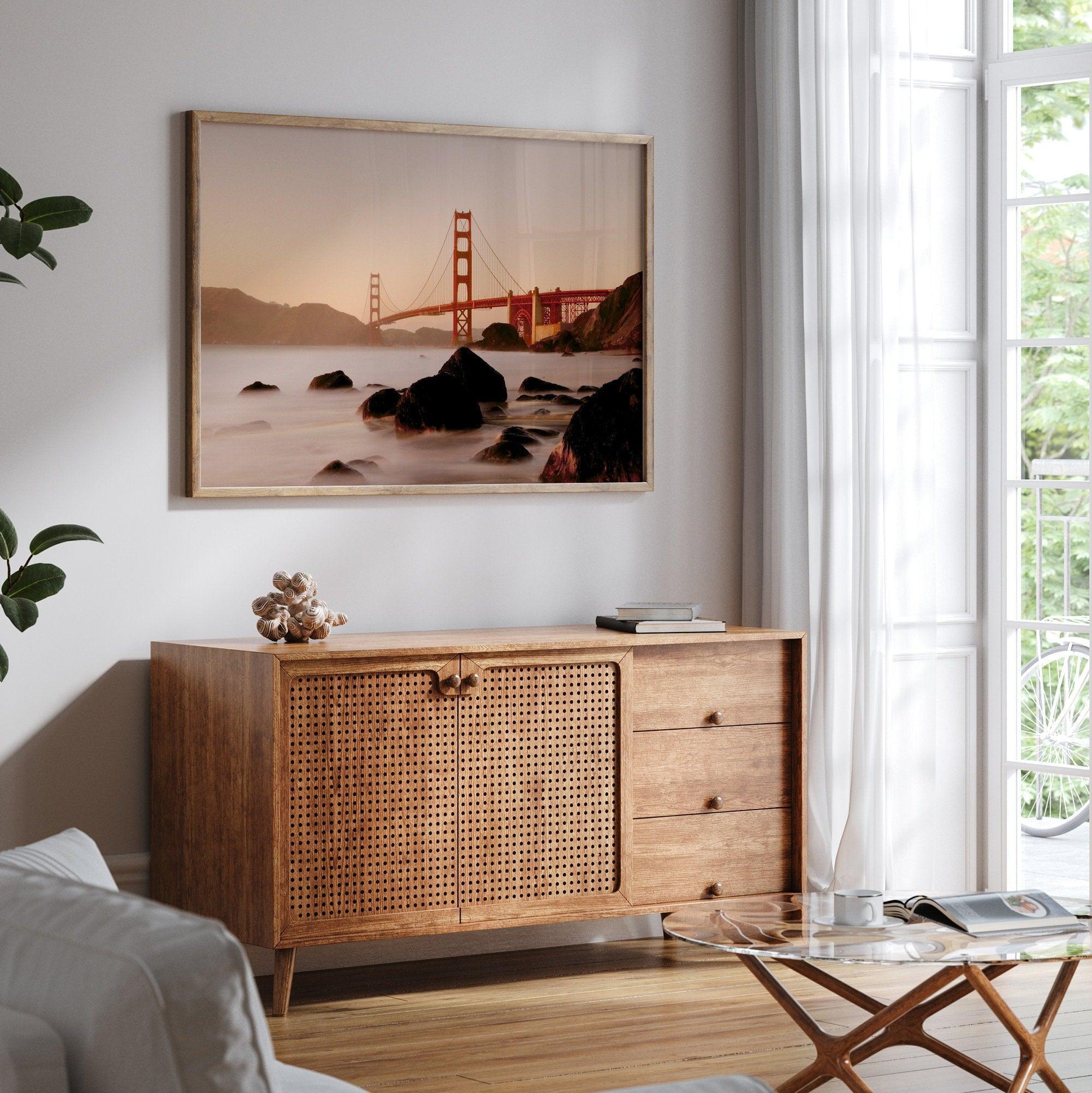 Fine Art Golden Gate Bridge Photography Print - San Francisco Wall Art, Golden Gate Sunset Print, Large Framed Travel Poster for Home Decor