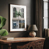 A fine art print showing a unique composition from Rodeo Drive in Beverly hills with the LA architecture, luxury shops and palm trees.