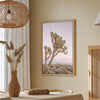Fine art canvas of Joshua Tree under moonlit sky, framed in FSC hardwood with soft desert tones