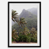 Kauai palm tree wall art featuring tropical palms and misty mountains at Keʻe Beach