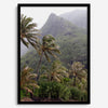 Kauai palm tree wall art featuring tropical palms and misty mountains at Keʻe Beach