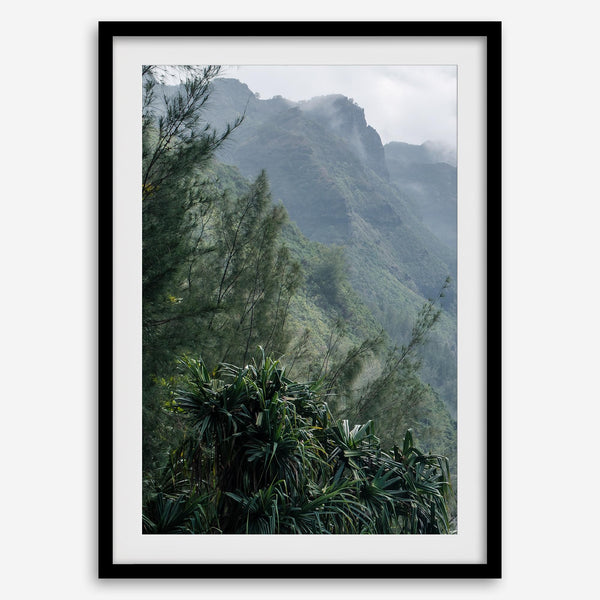 Kauai triptych wall art featuring the dramatic Nā Pali Coast with ocean cliffs and tropical scenery in panoramic fine art photography.