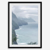 Kauai triptych wall art featuring the dramatic Nā Pali Coast with ocean cliffs and tropical scenery in panoramic fine art photography.