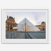 Louvre Pyramid wall art showing the glass pyramid and historic Louvre Museum architecture in Paris, France