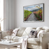 High-quality fine art print of a California vineyard landscape with rolling hills in the background.