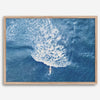 Ocean wave aerial photography print featuring a surfer in Kauai Hawaii with modern coastal styling
