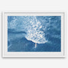 Ocean wave aerial photography print featuring a surfer in Kauai Hawaii with modern coastal styling