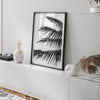 palm leaf black and white wall art