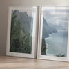 Kauai triptych wall art featuring the dramatic Nā Pali Coast with ocean cliffs and tropical scenery in panoramic fine art photography.