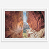 Sedona photography wall art featuring the stunning Subway Cave with glowing sandstone walls and a scenic desert valley.