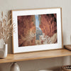 Sedona photography wall art featuring the stunning Subway Cave with glowing sandstone walls and a scenic desert valley.