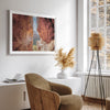 Sedona photography wall art featuring the stunning Subway Cave with glowing sandstone walls and a scenic desert valley.
