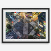 Shibuya Crossing print featuring an aerial Tokyo night scene with illuminated crosswalks and vibrant urban movement.