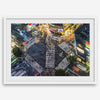 Shibuya Crossing print featuring an aerial Tokyo night scene with illuminated crosswalks and vibrant urban movement.