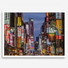 Cyberpunk-style photo print of neon-lit Shinjuku street in Tokyo, Japan