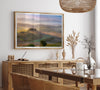 Tuscany wall art featuring sunrise over Val d’Orcia rolling hills and countryside landscape