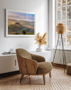 Tuscany wall art featuring sunrise over Val d’Orcia rolling hills and countryside landscape