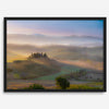 Tuscany wall art featuring sunrise over Val d’Orcia rolling hills and countryside landscape