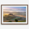 Tuscany wall art featuring sunrise over Val d’Orcia rolling hills and countryside landscape