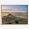 Tuscany wall art featuring sunrise over Val d’Orcia rolling hills and countryside landscape