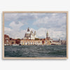 Framed Venice Italy photography print featuring Santa Maria della Salute and terracotta buildings.