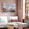 Framed Venice Italy photography print featuring Santa Maria della Salute and terracotta buildings.