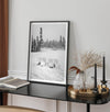 Minimalist winter scene artwork photographed at Heavenly Ski Resort Lake Tahoe.