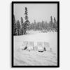 Minimalist winter scene artwork photographed at Heavenly Ski Resort Lake Tahoe.