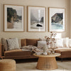 Set of 3 stunning coastal prints: McWay Falls tidefall, Pfeiffer Beach, and the iconic Bixby Bridge in Big Sur, California. Perfect Coastal Wall Art Set for Nature Lovers.