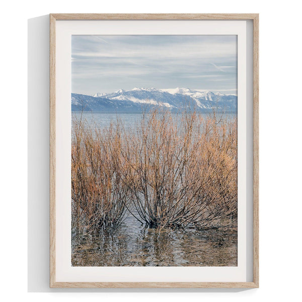 Set of 3 Lake Tahoe framed on unframed prints showcasing the beauty of the lake from different perspectives.