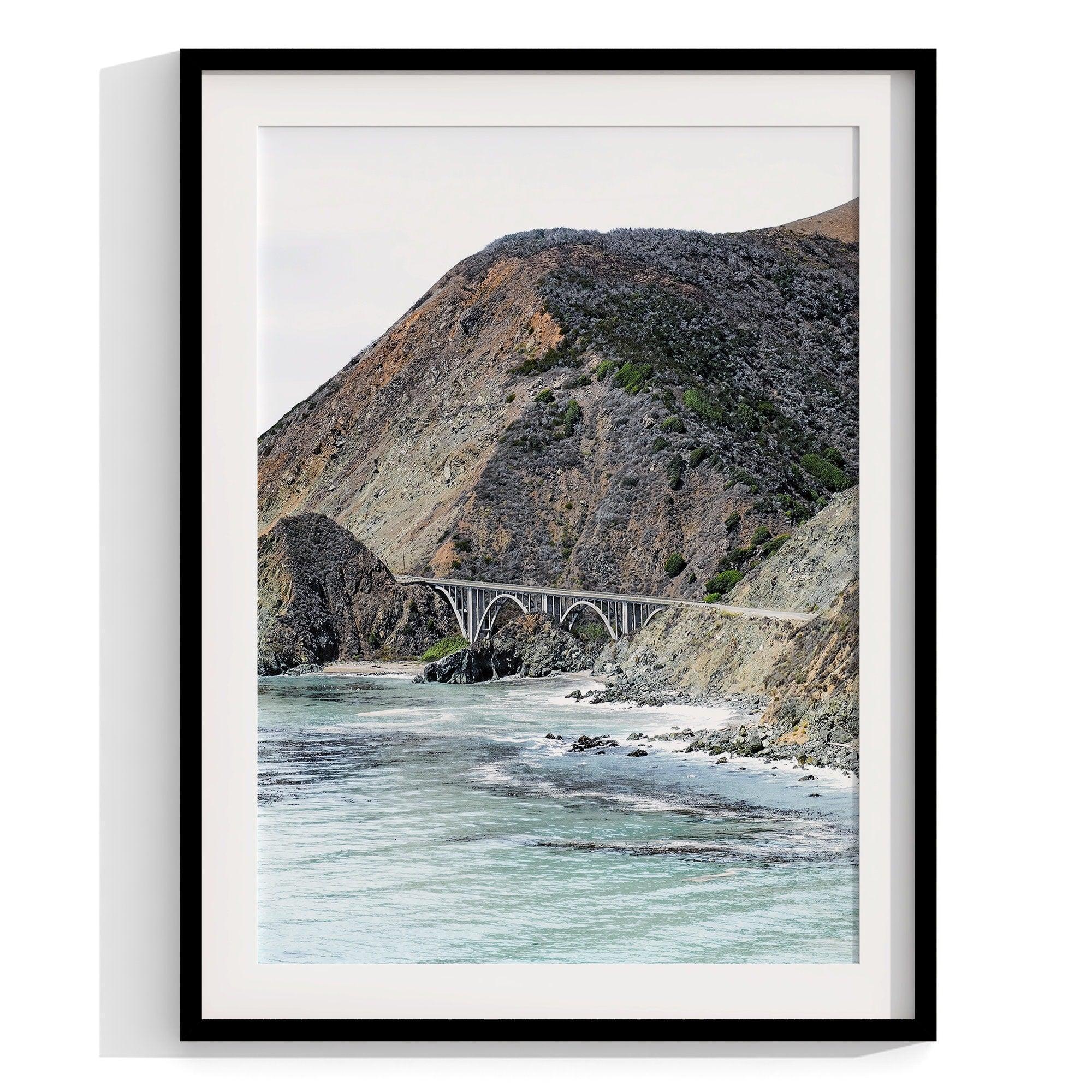 Set of 3 stunning coastal prints: McWay Falls tidefall, Pfeiffer Beach, and the iconic Bixby Bridge in Big Sur, California. Perfect Coastal Wall Art Set for Nature Lovers.